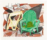 Two Pembroke Studio Chairs, from Moving Focus (T.G. 276, M.C.A.T. 264) by David Hockney, 1984, Lithograph in colours, on HMP handmade paper, with full margins, sold Sep 2022