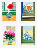 My Window: No. 535 28th June 2009; No. 281 23rd July 2010; No. 610, 23rd December 2010; and No. 778, 17th April 2011 by David Hockney, 2009-11/2019, The complete series including one iPhone and three iPad drawings in colours, printed on archival paper, with full margin, sold Sep 2022