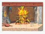 David Hockney, A Bigger Fire, from My Normandy