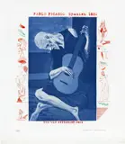 David Hockney, The Old Guitarist, plate 2 from The Blue Guitar (S.A.C. 200, M.C.A.T. 179), 1976-77, Etching and aquatint in colours, on Inveresk mould-made paper, with full margins