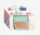 David Hockney, In a Chiaroscuro, plate 9 from The Blue Guitar (S.A.C 207, M.C.A.T. 186), 1976-77, Etching and aquatint in colours, on Inveresk mould-made paper, with full margins