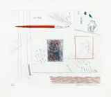 David Hockney, Etching is the Subject, plate 14 from The Blue Guitar (S.A.C. 212, M.C.A.T. 191), 1976-77, Etching and aquatint in colours, on Inveresk mould-made paper, with full margins
