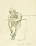 David Hockney, Portrait of Quentin Crisp (Life Drawing at RCA)