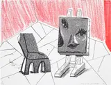 Celia with Chair (M.C.A.T. 306) by David Hockney, 1986, Home-made print executed on an office colour copy machine, on Arches Text paper, the full sheet, sold Sep 2022