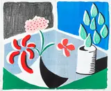 David Hockney, Red Flowers and Green Leaves, Separate, May, 1988, Hand-made print in colours executed on an office copier, on two sheets of Arches paper (as issued), the full sheets