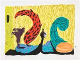 Pushing Up, from Some More New Prints (Gemini G.E.L. 1622, M.C.A.T. 340) by David Hockney, 1993, Lithograph with screenprint in colours, on Arches 88 paper, with full margins, sold Sep 2022
