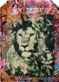 Peter Beard, Lion, 1964, Unique Polaroid print with ink and paint, executed later