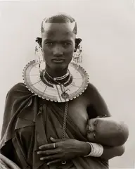 Herb Ritts, Maasai Woman and Child, Africa, 1993, Gelatin silver print, mounted