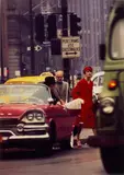 William Klein, Anne St. Marie + Cruiser in Traffic, New York (Vogue), 1958, Chromogenic print, printed later