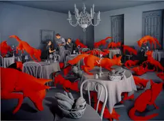 Fox Games by Sandy Skoglund, 1989, Dye destruction print, mounted, sold May 2022