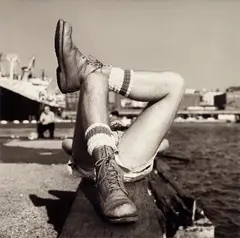 Peter Hujar, Christopher Street Pier #2 (Crossed Legs), 1976, Archival pigment print, printed later by Gary Schneider