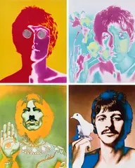 Richard Avedon, The Beatles Portfolio: John Lennon, Ringo Starr, George Harrison and Paul McCartney, London, 1967, Four dye transfer prints, printed 1990