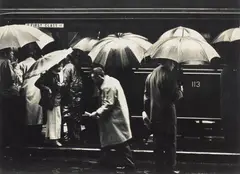 It's Raining by 何藩 Fan Ho, 1955, Gelatin silver print, sold Nov 2022