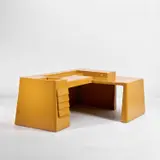 Vittorio Introini, Desk, circa 1968, Moulded fiberglass, painted wood