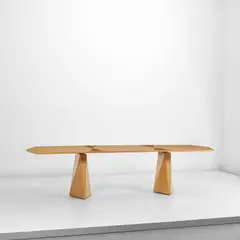 Gio Ponti, Rare prototype dining table, circa 1957, Birch-veneered wood, walnut-veneered wood, walnut, painted steel