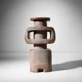 Élisabeth Joulia, Monumental sculpture, circa 1955, Stoneware with black pyrite and coloured slip