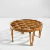 Unique coffee table by Gio Ponti, circa 1937, Oak, glass, sold May 2022