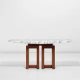Pierluigi Spadolini, Console table, circa 1965, Marble, elm