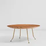 Mario Gottardi, Rare coffee table, model no. 593, circa 1955, Walnut, sipo, brass