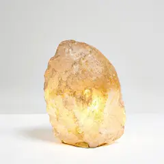 Jean-Michel Frank, Unique table lamp, circa 1929, Rock crystal, gilded bronze