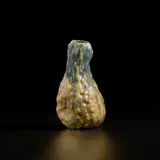 Gilbert Méténier, Gourd-form vase, circa 1910, Porcelain with layered flowing glazes