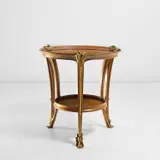 Louis Majorelle, 'Aux Nénuphars' guéridon, circa 1903, Brazilian rosewood, Caribbean mahogany, Indian ebony, walnut, thuya burl, balsamo, gilded bronze