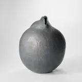 Gordon Baldwin, Large vessel, 1995, Earthenware, black glaze over a body with small square impressions and incised crosses