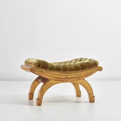 Tabouret by Louis Süe and André Mare, circa 1921, Gilded beech, fabric, brass nailheads, sold May 2022
