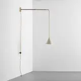 Angelo Ostuni, Rare wall lamp, model no. 124, circa 1950, Brass, painted aluminium