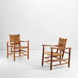 Charlotte Perriand, Pair of armchairs, model no. 21
