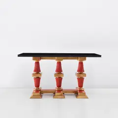 Ernst Spolén, Console table, circa 1929, Lacquered wood, gilded wood, marble