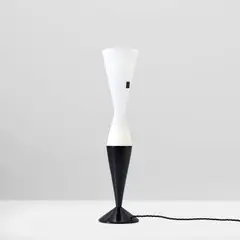 Table lamp, model no. 2150 by Max Ingrand, circa 1962, Painted beech, glass, brass, sold May 2022