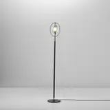 Max Ingrand, Floor lamp, model no. 2020, circa 1961, Partially sandblasted glass, brass, painted brass