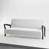 Sofa by Gio Ponti, circa 1948, Fabric, stained beech, sold May 2022