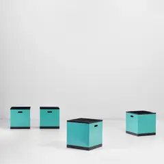 Unique set of four stools by Ico Parisi, circa 1965, Painted veneered plywood, sold May 2022