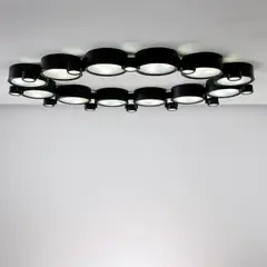 Studio B.B.P.R., Rare ceiling light, variant of model no. 2045, circa 1962, Painted aluminium, glass