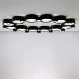 Studio B.B.P.R., Rare ceiling light, variant of model no. 2045, circa 1962, Painted aluminium, glass