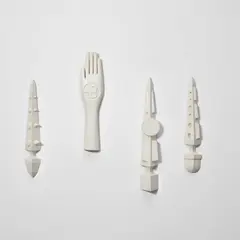 Four prototype sculptures by Gio Ponti, circa 1950, Painted wood, sold Nov 2022