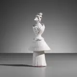 'Donna uccello' figure with corset by Gio Ponti, circa 1951, Glazed terracotta, sold Nov 2022