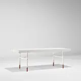 Elio Monesi, Bench, circa 1960, Painted wood, painted steel, teak