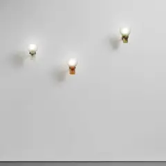 Tobia Scarpa, Set of three wall lights, circa 1968, Battuto coloured glass, brass