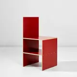 Donald Judd, Rare 'Side Shelf Plywood Chair 84', style no. 10, designed 1991, fabricated 1992, Phenolic coated birch plywood, stainless steel screws