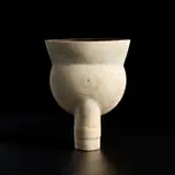 Hans Coper, 'Thistle' form, circa 1967, Stoneware, porcelain slips and engobes over a textured and incised body, the rim and interior with a manganese glaze
