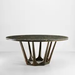 'Bubble Gum' table, model no. 477 by Hervé van der Straeten, 2017, 'Black Beauty' granite, patinated bronze, sold Nov 2022