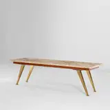 Low table by Gio Ponti, circa 1956, Marble, walnut-veneered wood, brass, offered Nov 2022