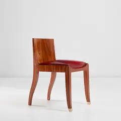 Émile-Jacques Ruhlmann, 'Tivo' side chair, circa 1918, Brazilian kingwood-veneered wood, leather, ivorine