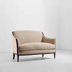 Unique canapé, designed for Robert Chevalier, Épinal by Jean-Michel Frank, circa 1927, Brazilian rosewood, fabric, sold Nov 2022