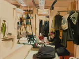 Caroline Walker, Study for Machining, 2019, oil on paper