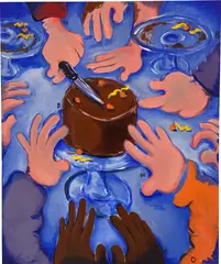 Carnivorous Lunar Activities by Olivia Sterling, 2022, acrylic on canvas, offered Mar 2022