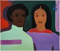 Sahara Longe, Striped Collar, 2022, oil on jute